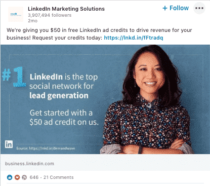 LinkedIn demand gen example