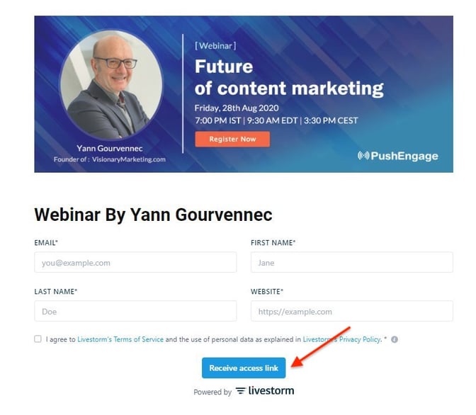 Webinar Promotion Example
