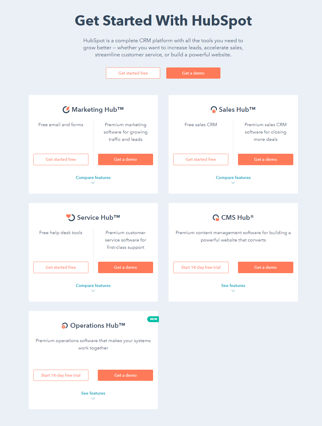 getting started with HubSpot pricing plan