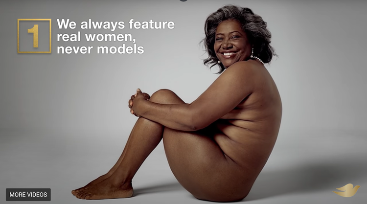 Dove soap ad featuring woman