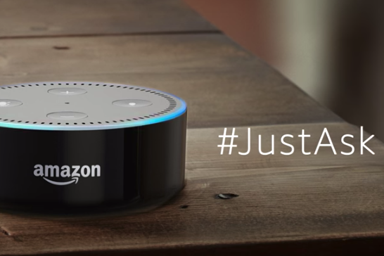 Amazon Alexa ad with #JustAsk