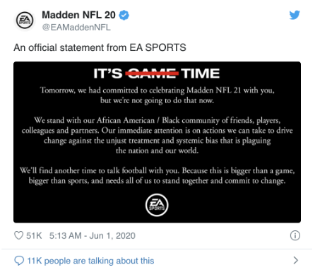 Twitter post from EA Sports