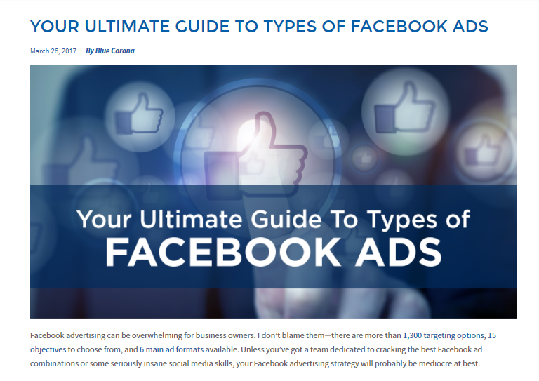 Your ultimate guide to types of Facebook ads