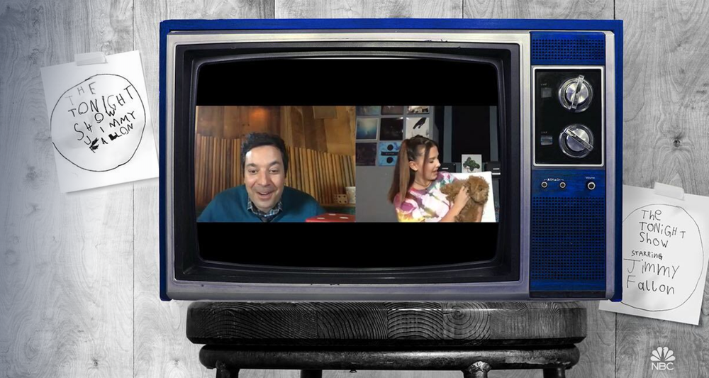 TV showing Jimmy Fallon virtual show