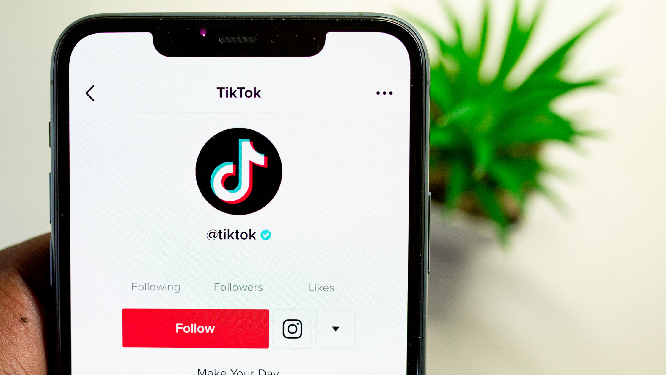 cell phone screen with tiktok